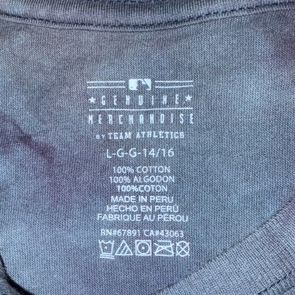 New York Yankees Tie Dye Upcycled Blue T Shirt - Picture 3 of 3